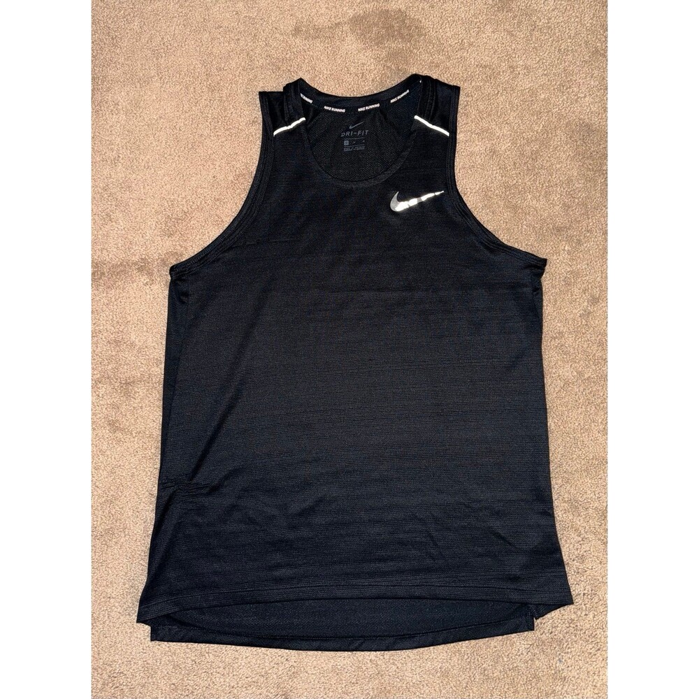 Nike Dri-Fit Running Tank Top Men’s Medium Black Sleeveless Athletic Tank